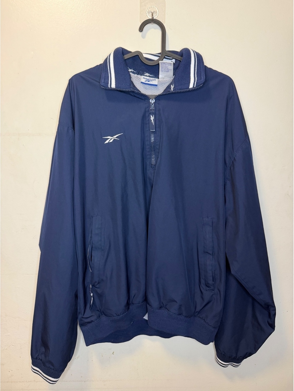 Reebok Vintage 90s Navy Blue Quarter Zip Size Small